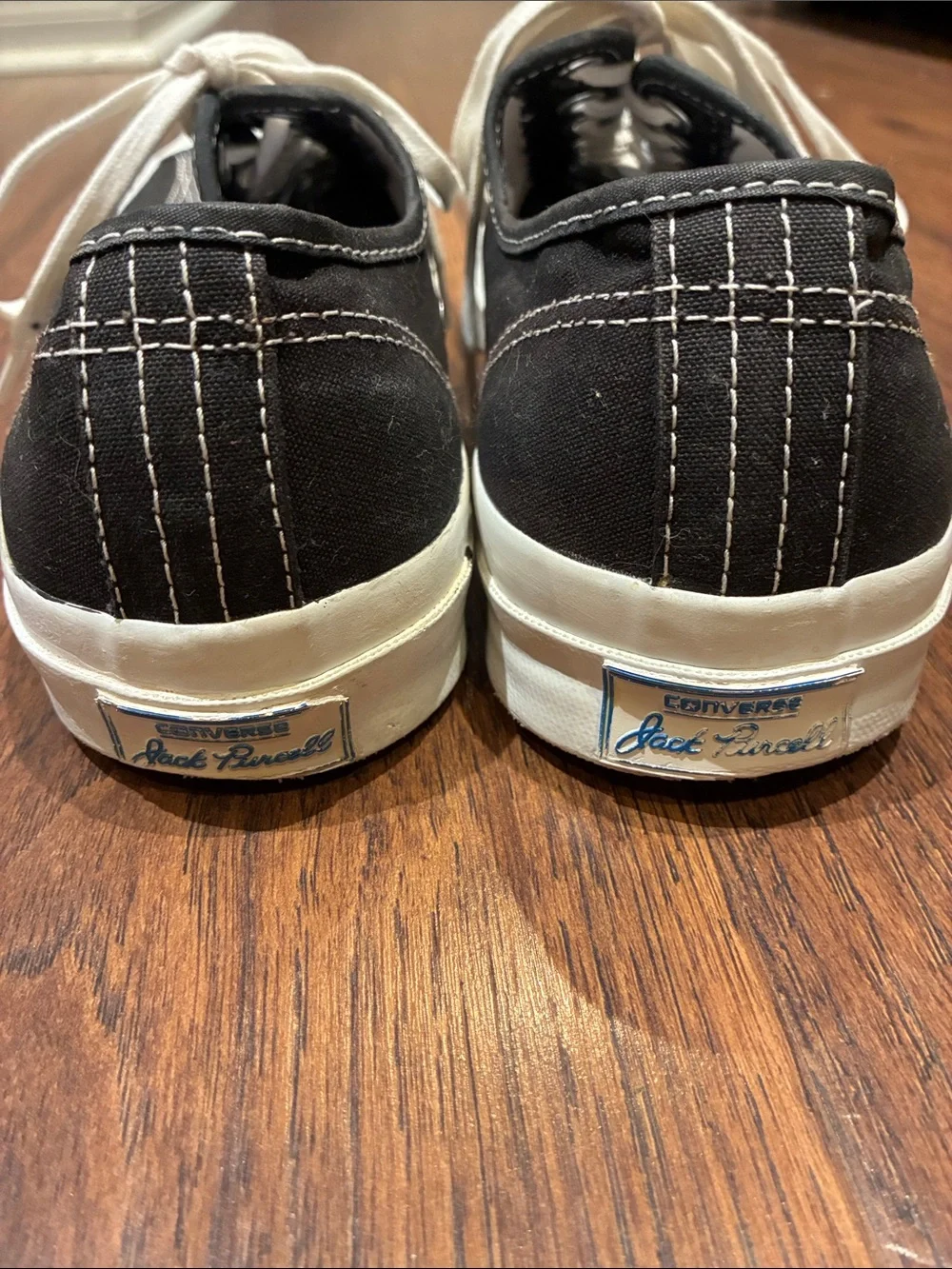 Converse Black Low-Top Canvas Lace-Up Sneakers with Cream Laces - Picture 3 of 7